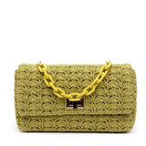 Shopper a mano in pizzo di cotone.