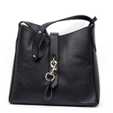 Shopper a spalla in nappa nera.