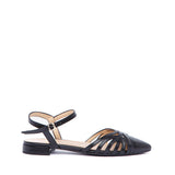 Slingback bassa in laminato nero