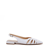 Slingback Sposa in glitter bianco.