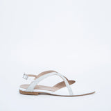 Slingback Sposa in nappa bianco e glitter.