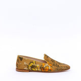 Slippers in tessuto damascato fondo oro.