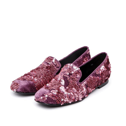 Slippers in velluto e paillettes purple. - TreemmeCreazioni