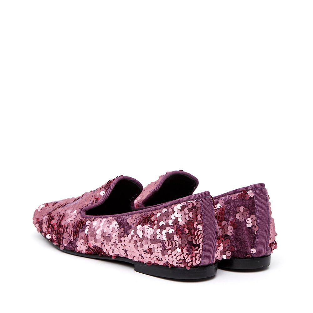 Slippers in velluto e paillettes purple. - TreemmeCreazioni