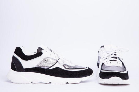 Sneaker in laminato stropicciato nero/bianco - TreemmeCreazioni