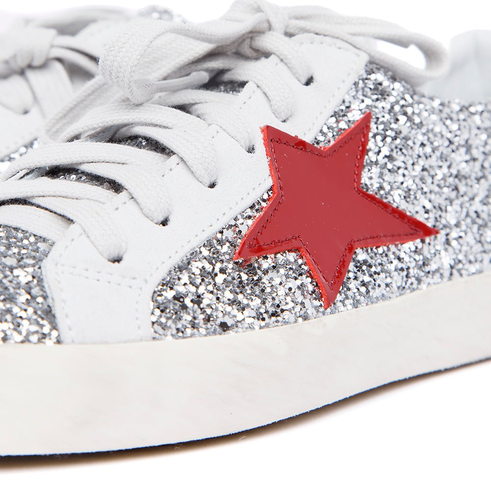 Sneakers in glitter argento. - TreemmeCreazioni