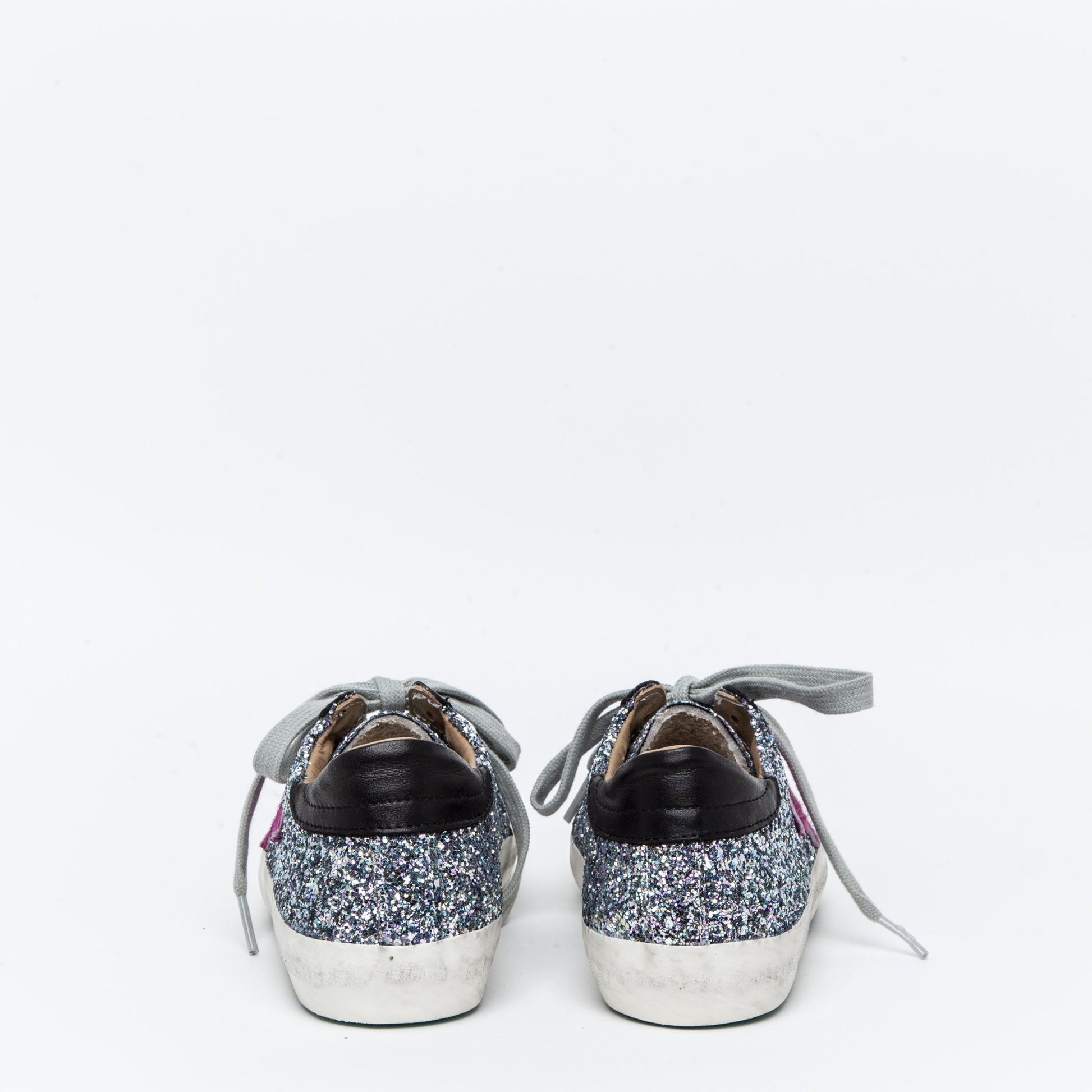 Sneakers in glitter multi nero e stella fuxia. - TreemmeCreazioni