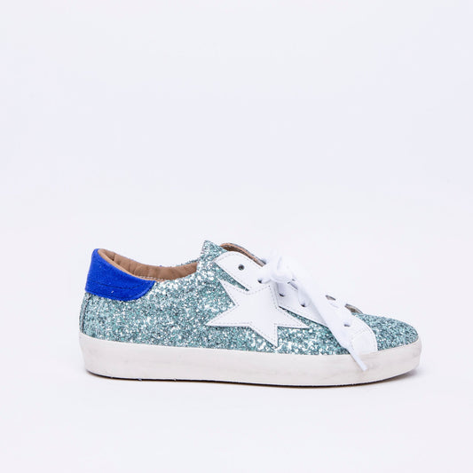 Sneakers in glitter verde acqua. - TreemmeCreazioni