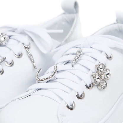 Sneakers in nappa bianca con applicazioni. - TreemmeCreazioni