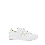 White nappa sneakers with gold studs,
