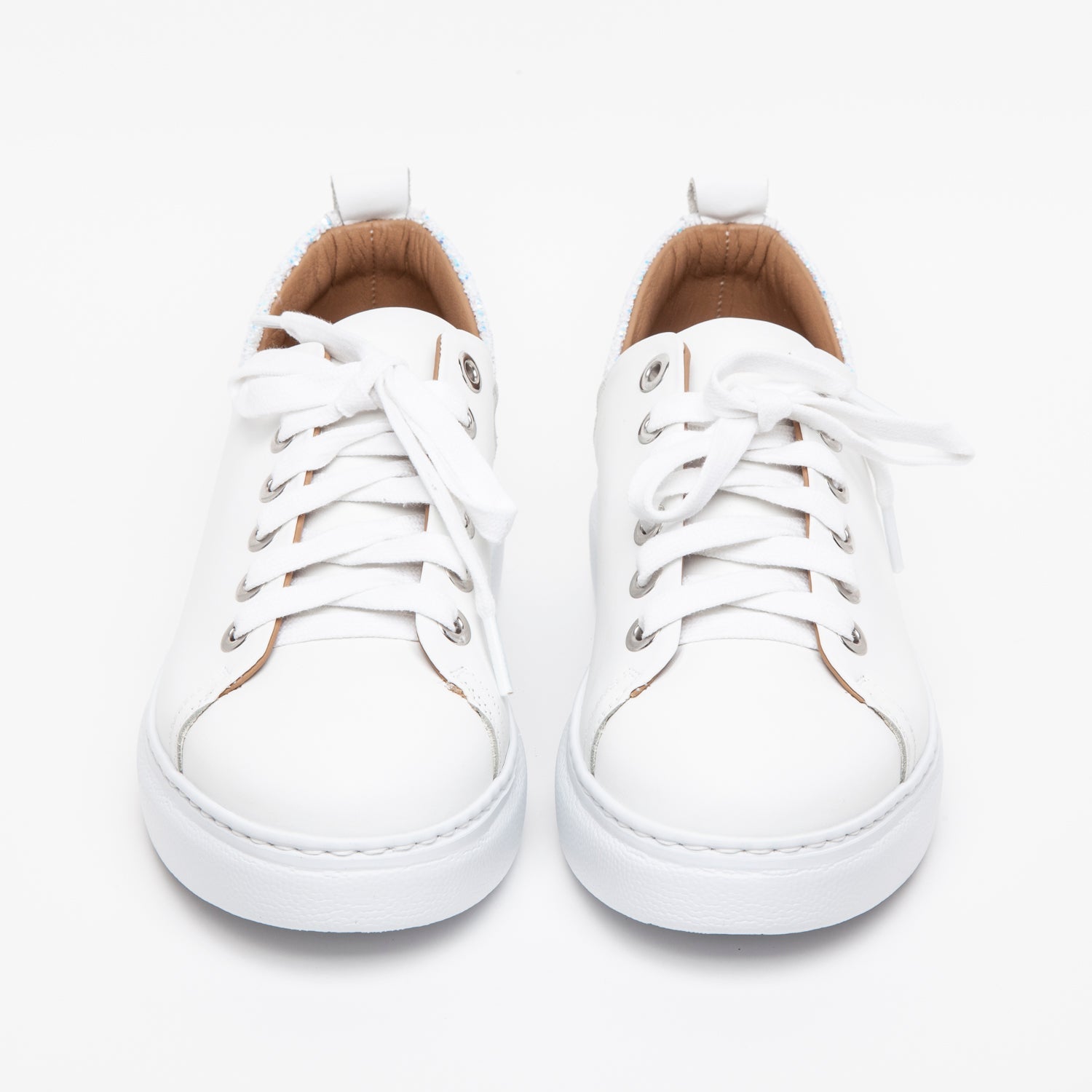 Sneakers in nappa bianca e glitterone. - TreemmeCreazioni