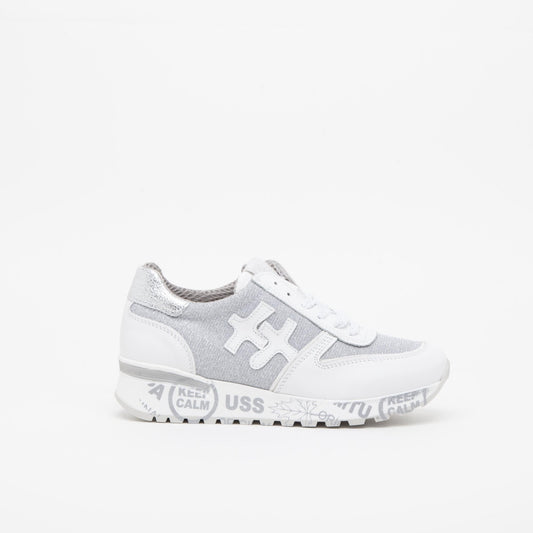 Sneakers in nappa bianco-argento. - TreemmeCreazioni