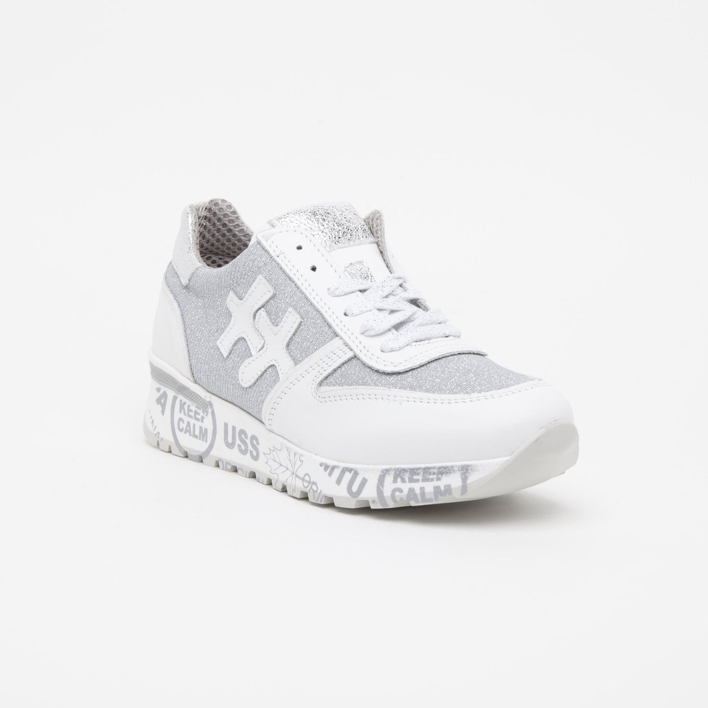 Sneakers in nappa bianco-argento. - TreemmeCreazioni