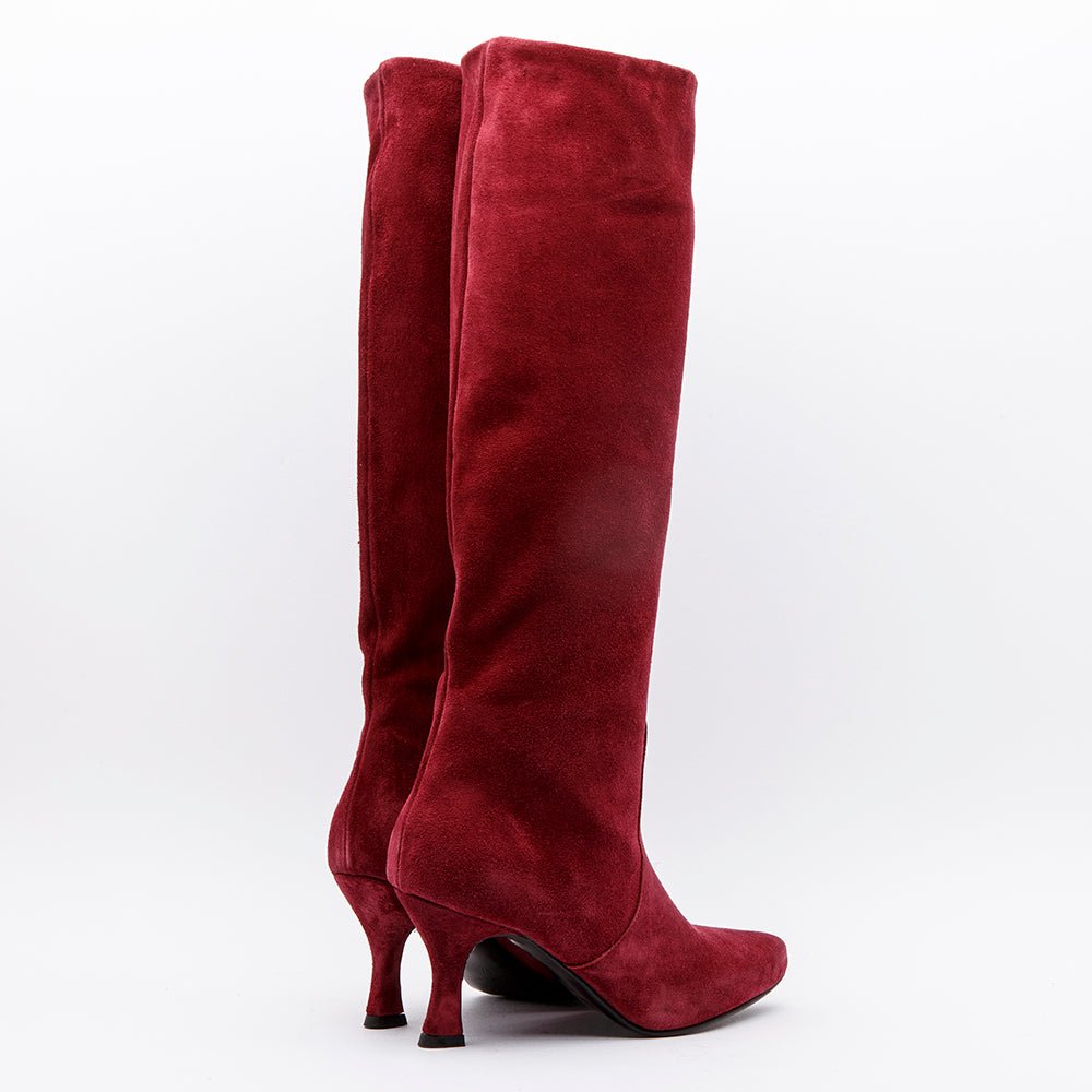 Stivali camoscio bordeaux shop
