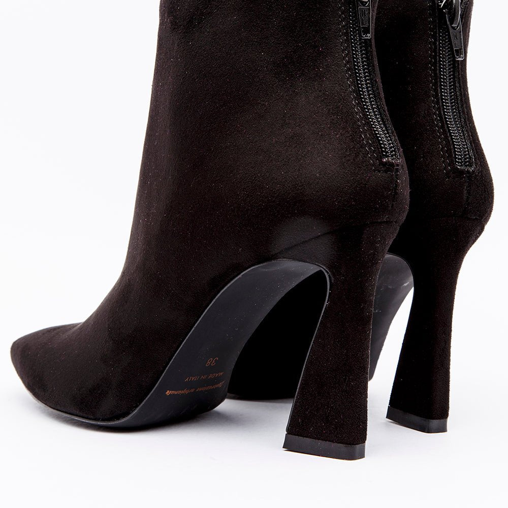 Suede ankle boot with heel